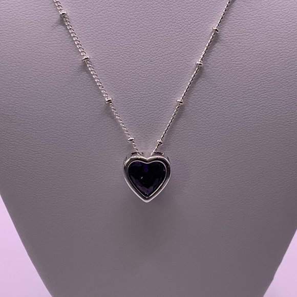 Purple Heart Swarovski Elements Pendant Necklace - Picture 2 of 3